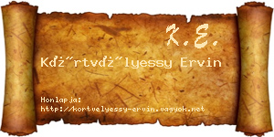 Körtvélyessy Ervin névjegykártya