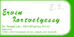 ervin kortvelyessy business card